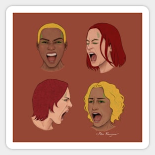 Screaming faces Sticker